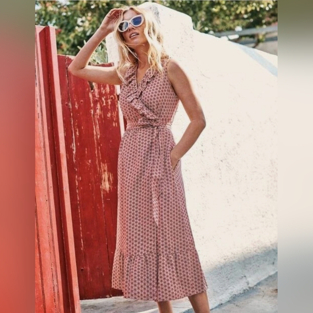 BODEN Nancy Linen Midi Dress Size 6